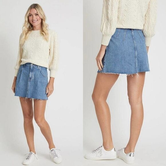 Free People Dresses & Skirts - NWT Free People Cosmico Flirt Rain Denim Mini Skirt Size 27